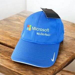 Nike Microsoft Golf Dry Fit Hat Blue Med/Lrg Legacy91 NWT RARE